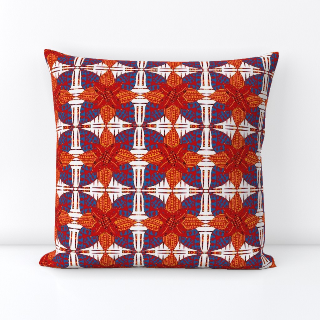 Hilda  Abstract Geometric Floral on White