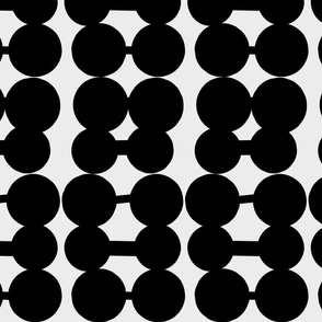 Dumbbell Dots-White/Black