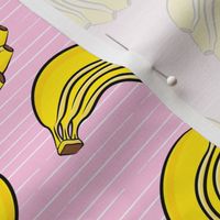 bananas - bunch of bananas - pink stripes - LAD19