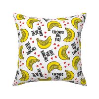 Love you bunches - bananas valentines - hearts - white - LAD19