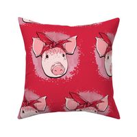 Pig on Red