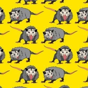Opossums on Yellow