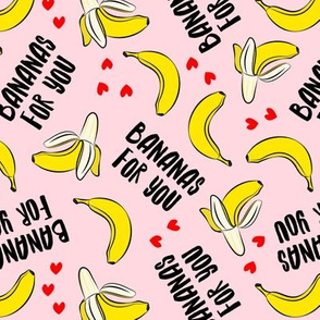 bananas for you - pink - banana valentines - LAD19