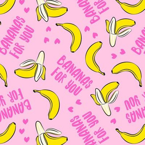 bananas for you - pink on pink - banana valentines - LAD19