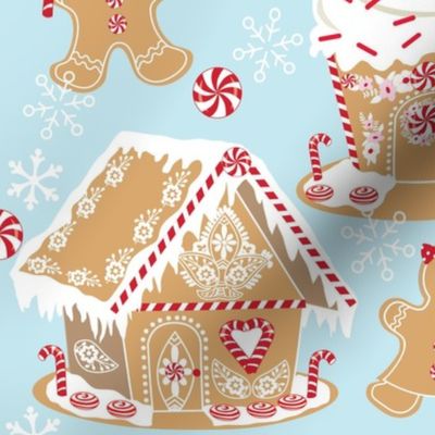 Gingerbread Houses  Holiday Christmas fabric