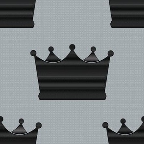 Kings Crown Polka Dots in Black Silver and  White