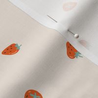 Strawberry on the cream background