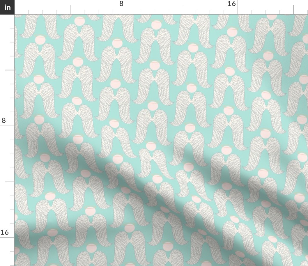 Angel wings in pale turquoise by Pippa Shaw