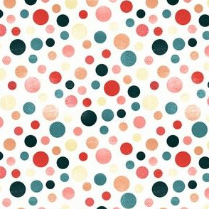 Whimsical Polka Dots - Coral, White - Coordinate 