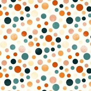 Whimsical Polka Dots - Orange, White - Coordinate