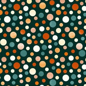 Whimsical Polka Dots - Orange, Navy - Coordinate