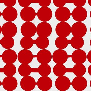 Dumbbell Dots_Ivory Crimson