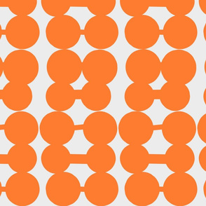 Dumbbell Dots_Ivory_Light Orange