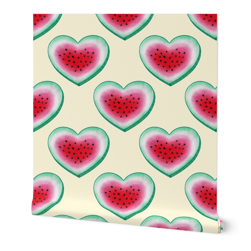 Watermelon Heart on cream