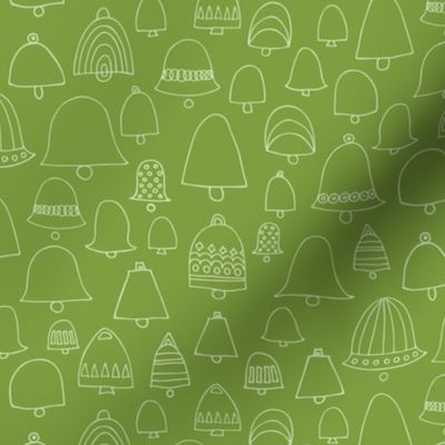 Doodle bells Christmas green by Pippa Shaw