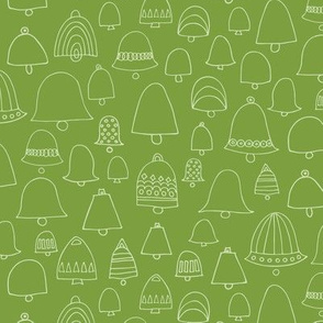 Doodle bells Christmas green by Pippa Shaw