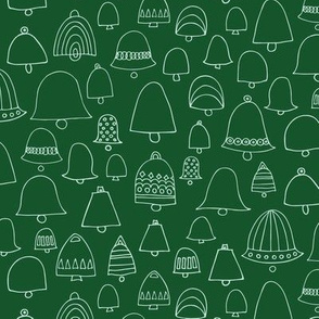 Doodle bells pine green by Pippa Shaw