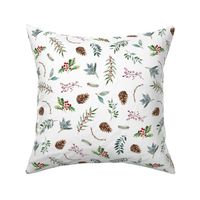 Christmas floral on white