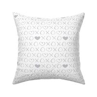 xoxo love sweet hearts and kisses print for lovers wedding and valentine in gender neutral gray on white