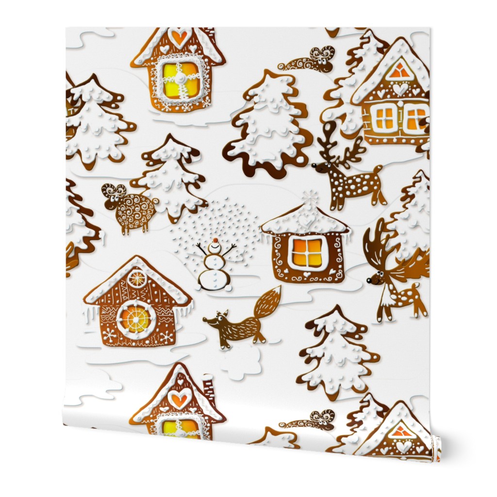 Gingerbread winter landscape