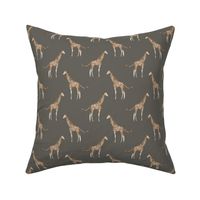 4" Giraffe Print Brown Back