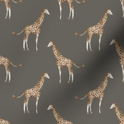 4" Giraffe Print Brown Back