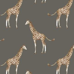 4" Giraffe Print Brown Back
