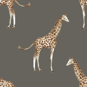 8" Giraffe Print Brown Back