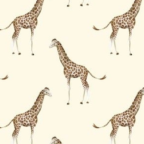 4" Giraffe Print Ivory Back