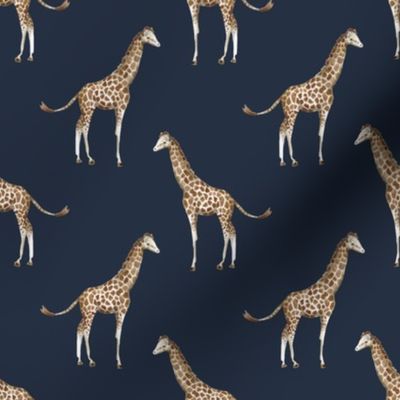 4" Giraffe Print Navy Back