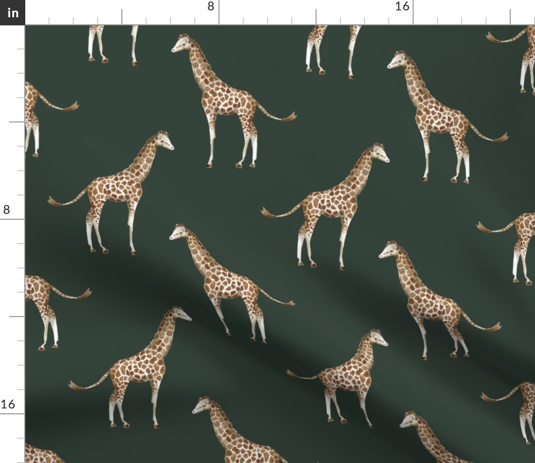 8" Giraffe Print Olive