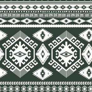 6" Olive and White Aztec Print