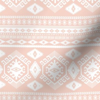 6" Peach and White Aztec Print