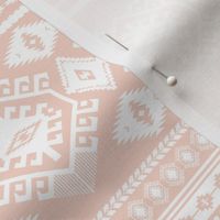 6" Peach and White Aztec Print