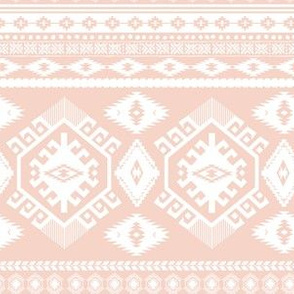 6" Peach and White Aztec Print