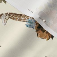 8" Serengeti Floral Giraffe Ivory