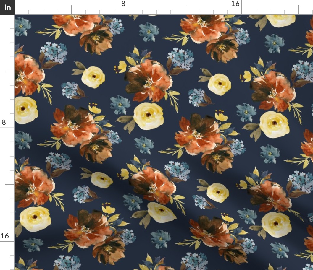 8" Serengeti Florals Navy Back