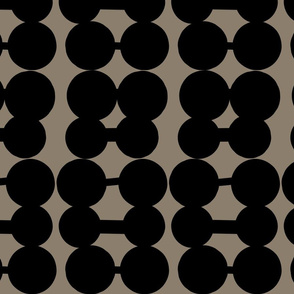 Dumbbell Dots_Taupe/Black