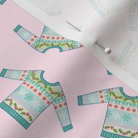Christmas hugs sweater pale pink by Pippa Shaw