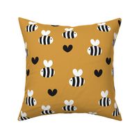 Little bumble bee cute hand cut baby insect garden ochre yellow gender neutral nursery black and white ochre yellow