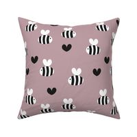 Little bumble bee cute hand cut baby insect garden ochre yellow gender neutral nursery black and white lilac mauve
