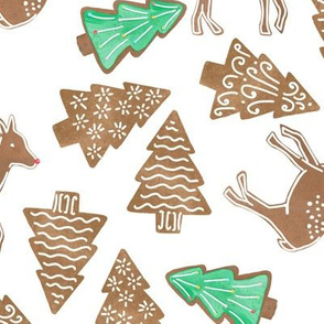 Gingerbread Christmas Trees and Deer