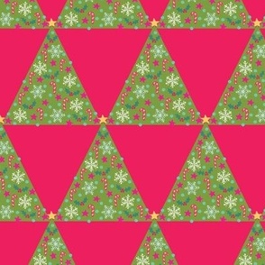 Triangle Christmas tree geo in red by Pippa Shaw