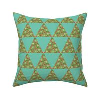 Triangle Christmas tree geo in duck egg blue by Pippa Shaw