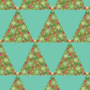 Triangle Christmas tree geo in duck egg blue by Pippa Shaw