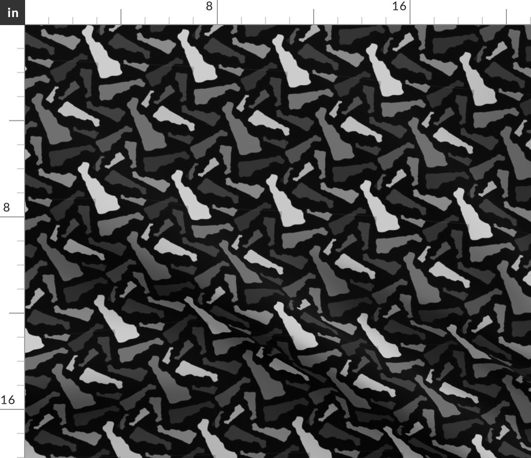 Delaware State Shape Pattern Black White Grey