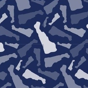 Delaware State Shape Pattern Dark Blue Navy