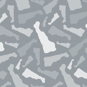 Delaware State Shape Pattern Grey Light Grey