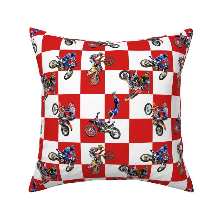 Dirtbike Stunts Red 2" checker