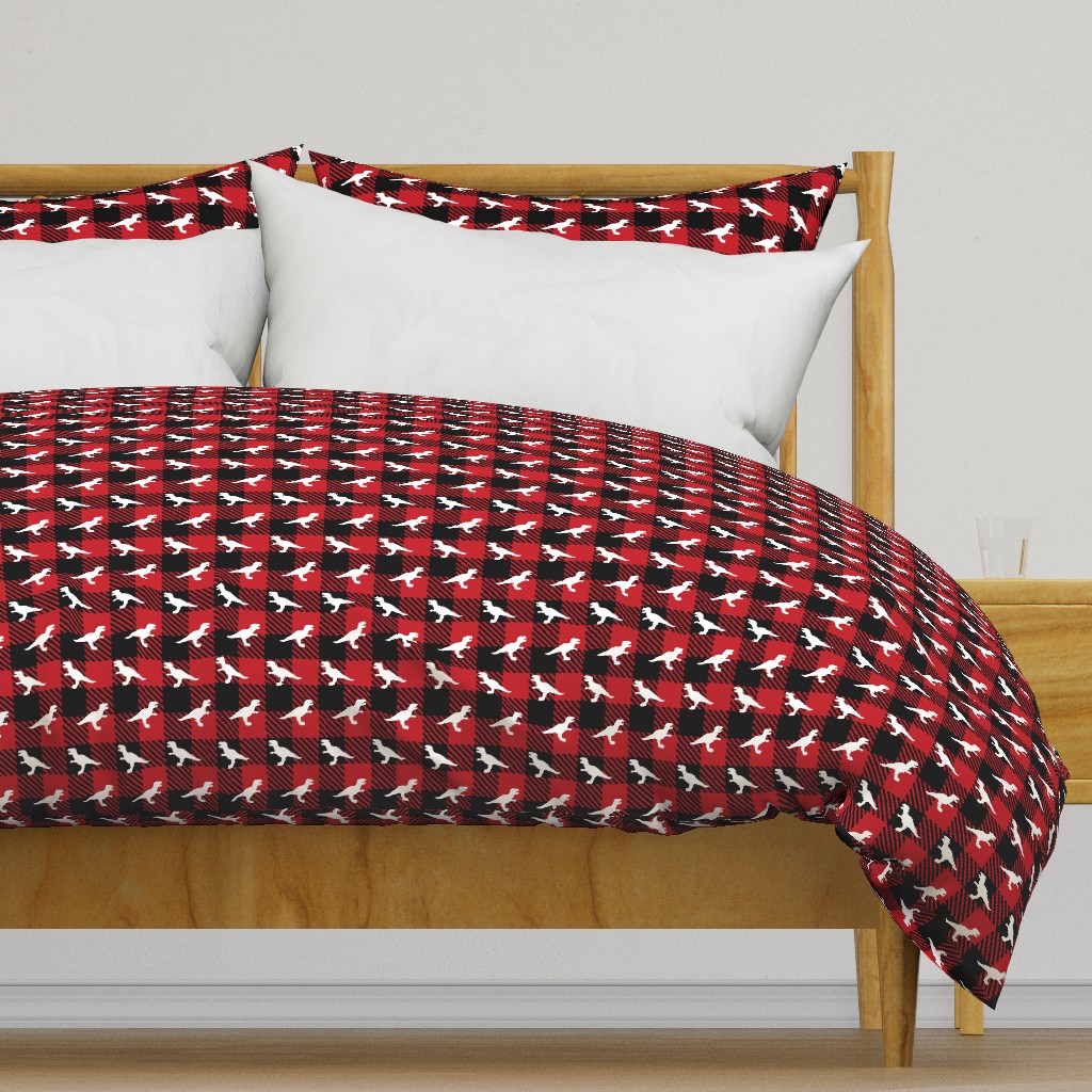 Buffalo Plaid DInosaur T-Rex Small